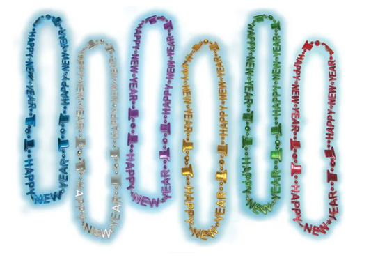 36 inch Assorted Happy New Year Beads 25ct