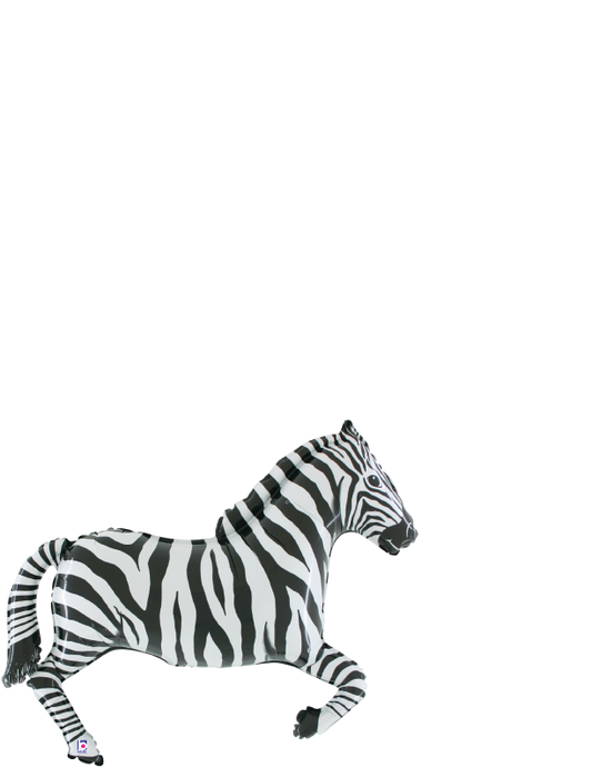 Betallic Zebra 34 inch Shaped Foil Balloon Packaged 1ct