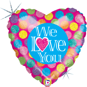 Betallic We Love You 18 inch Holographic Balloon Packaged 1ct