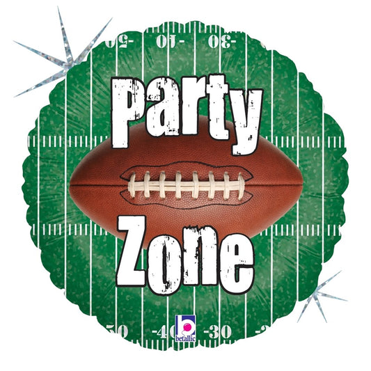 Betallic Party Zone Football 18 inch Holographic Balloon 1ct