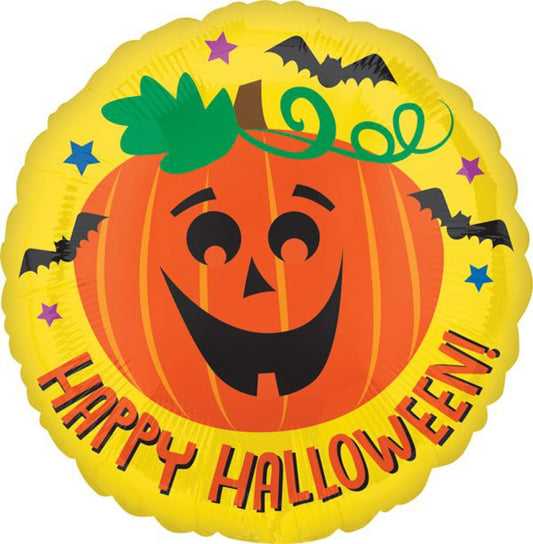 Halloween Pumpkin Bats 18in Foil Balloon FLAT