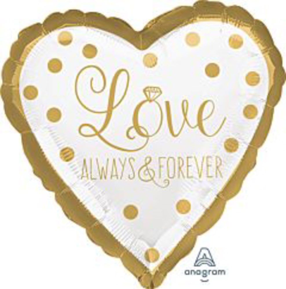 Anagram Sparkling Gold Wedding 17in Foil Balloon