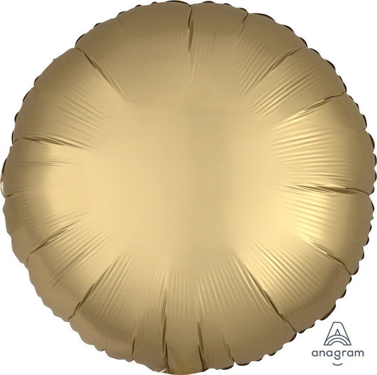 Luxe Gold Sateen Satin Round 17in Foil Balloon FLAT