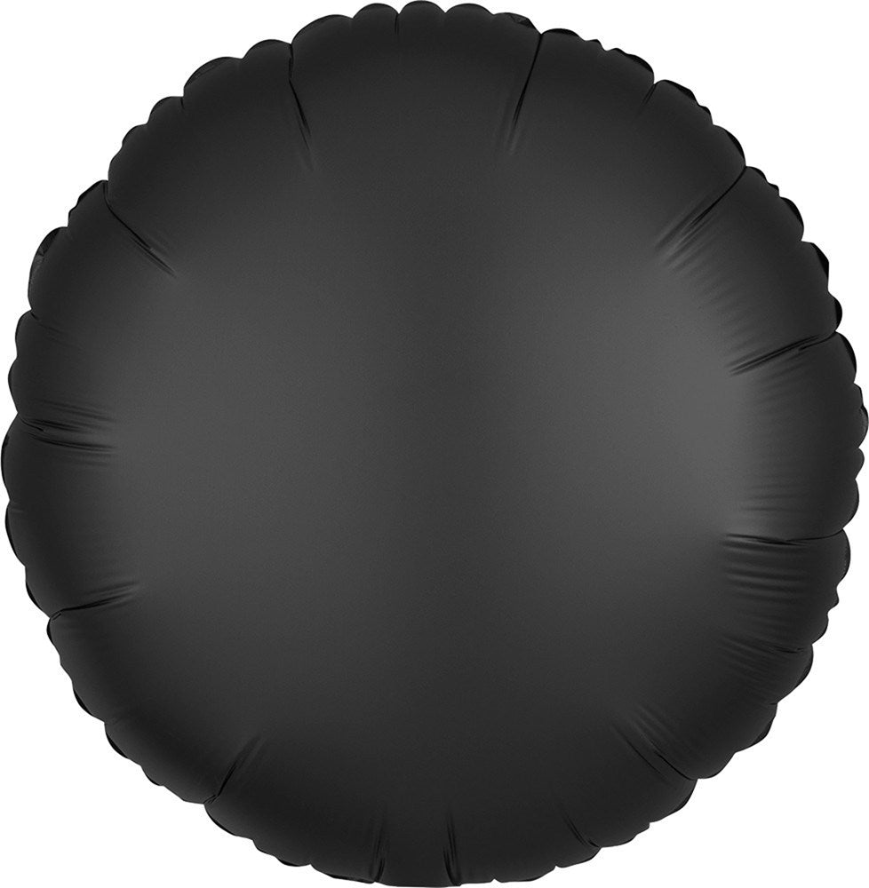 Luxe Onyx Satin Round 17in Foil Balloon FLAT