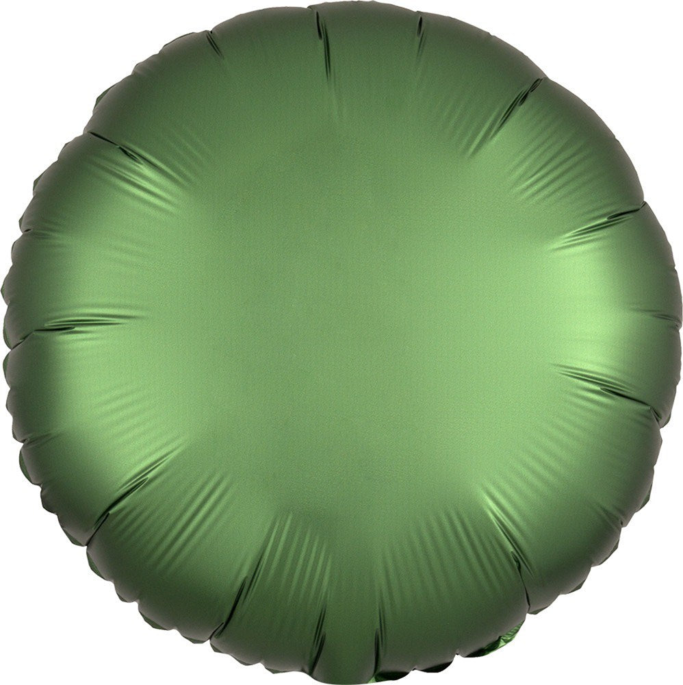 Luxe Emerald Satin Round 17in Foil Balloon FLAT