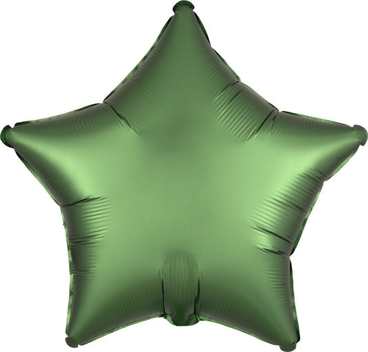 Luxe Emerald Satin Star Globo metalizado de 19 pulgadas PLANO