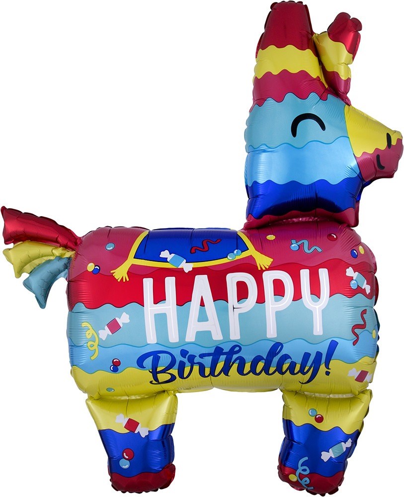 Globo de papel de aluminio de 33 pulgadas con burro de fiesta de piñata