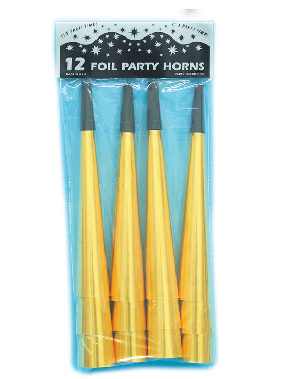 12 Gold Foil Horns 12ct