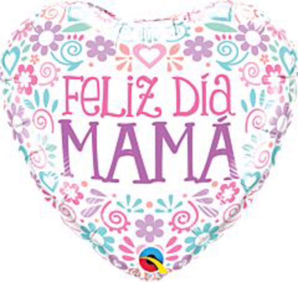 Qualatex Feliz Dia Mama Pastel Color 18in Foil Balloon FLAT