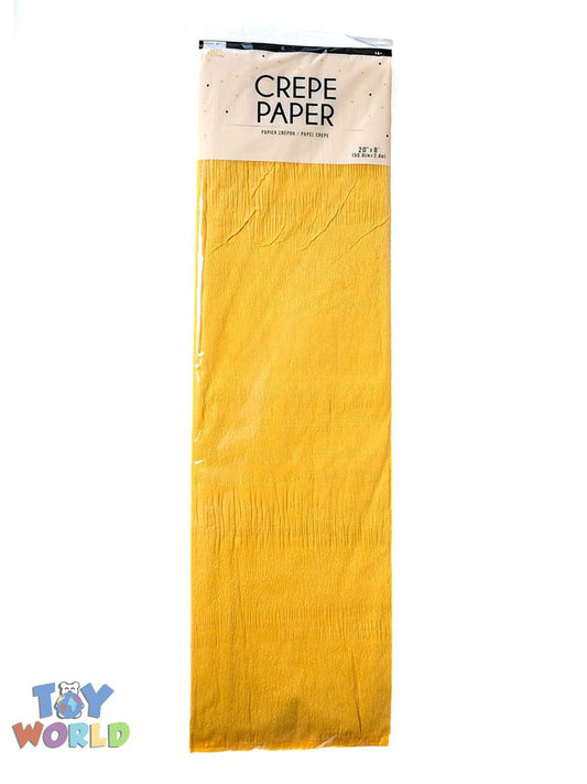Long rectangular sheet of gold crepe paper, folded and packaged with a beige label at the top.