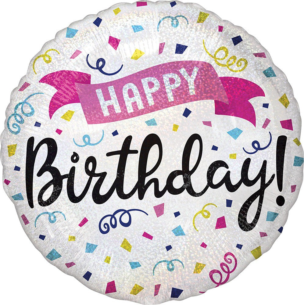 Anagram Happy Birthday Sparkle Banner 18in Foil Balloon