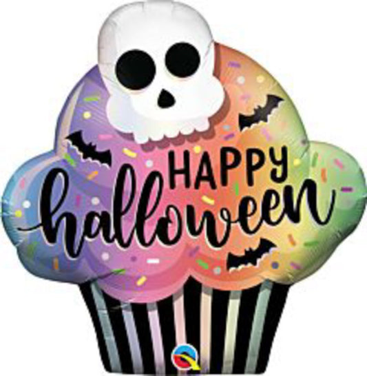 Halloween Cupcake 32in Foil Balloon FLAT