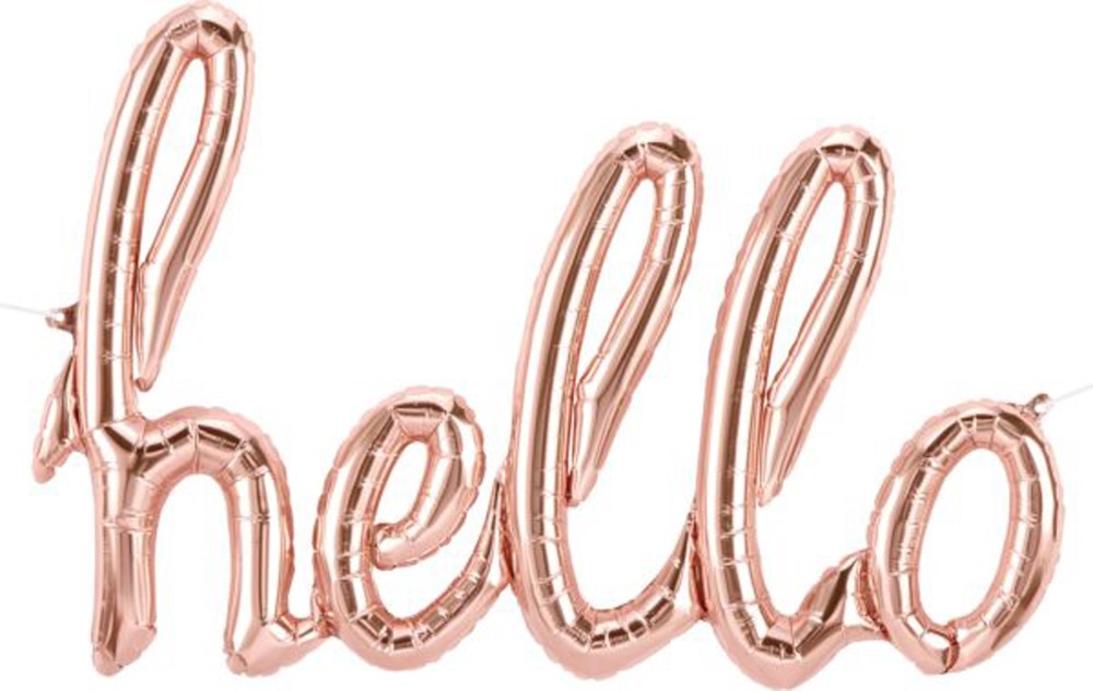 Northstar Script Hello Rose Gold 47in Foil Balloon