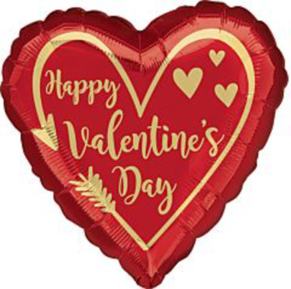 Valentines Arrow Heart 17in Foil Balloon DISCONTINUED