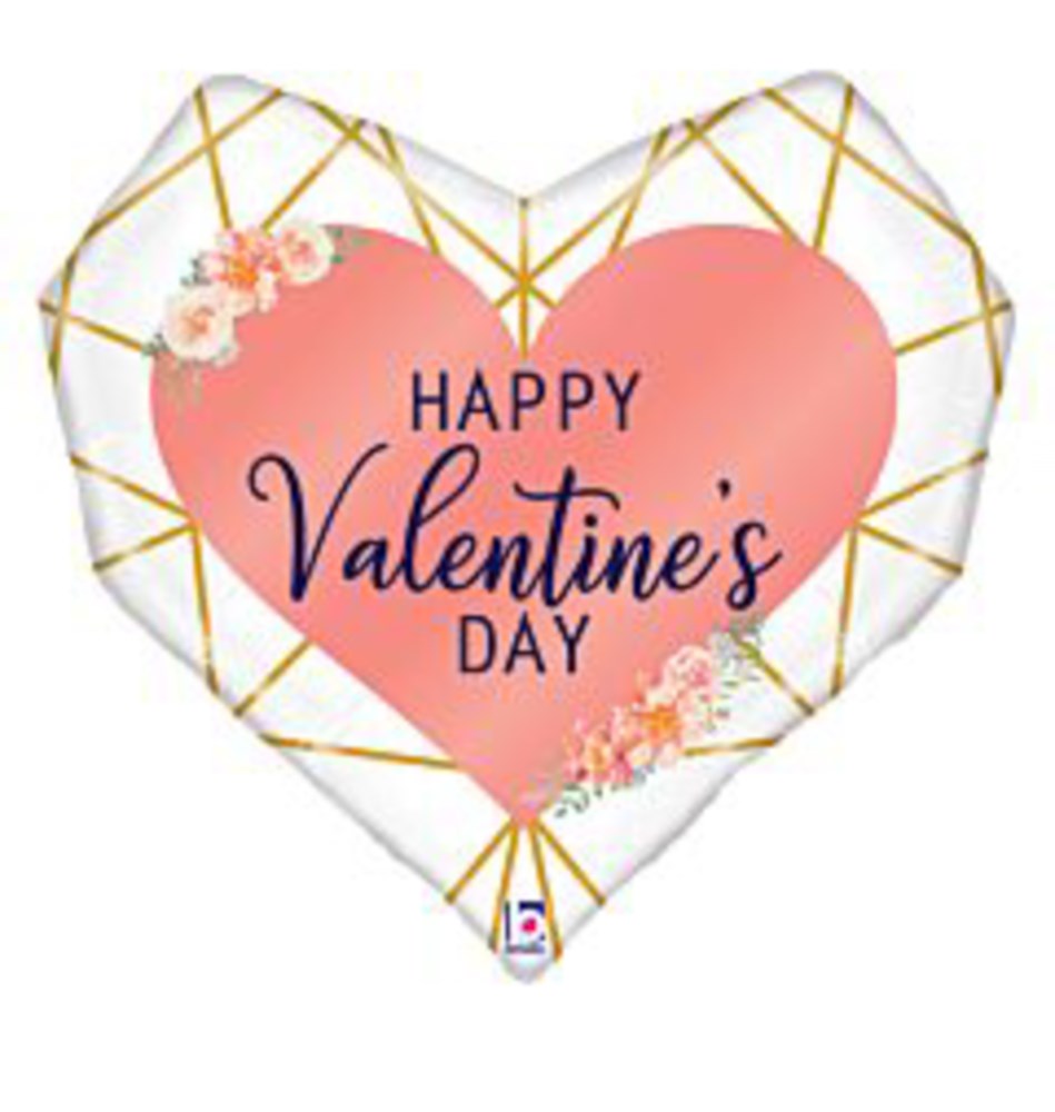 Betallic Geo Valentine 29in Foil Balloon FLAT