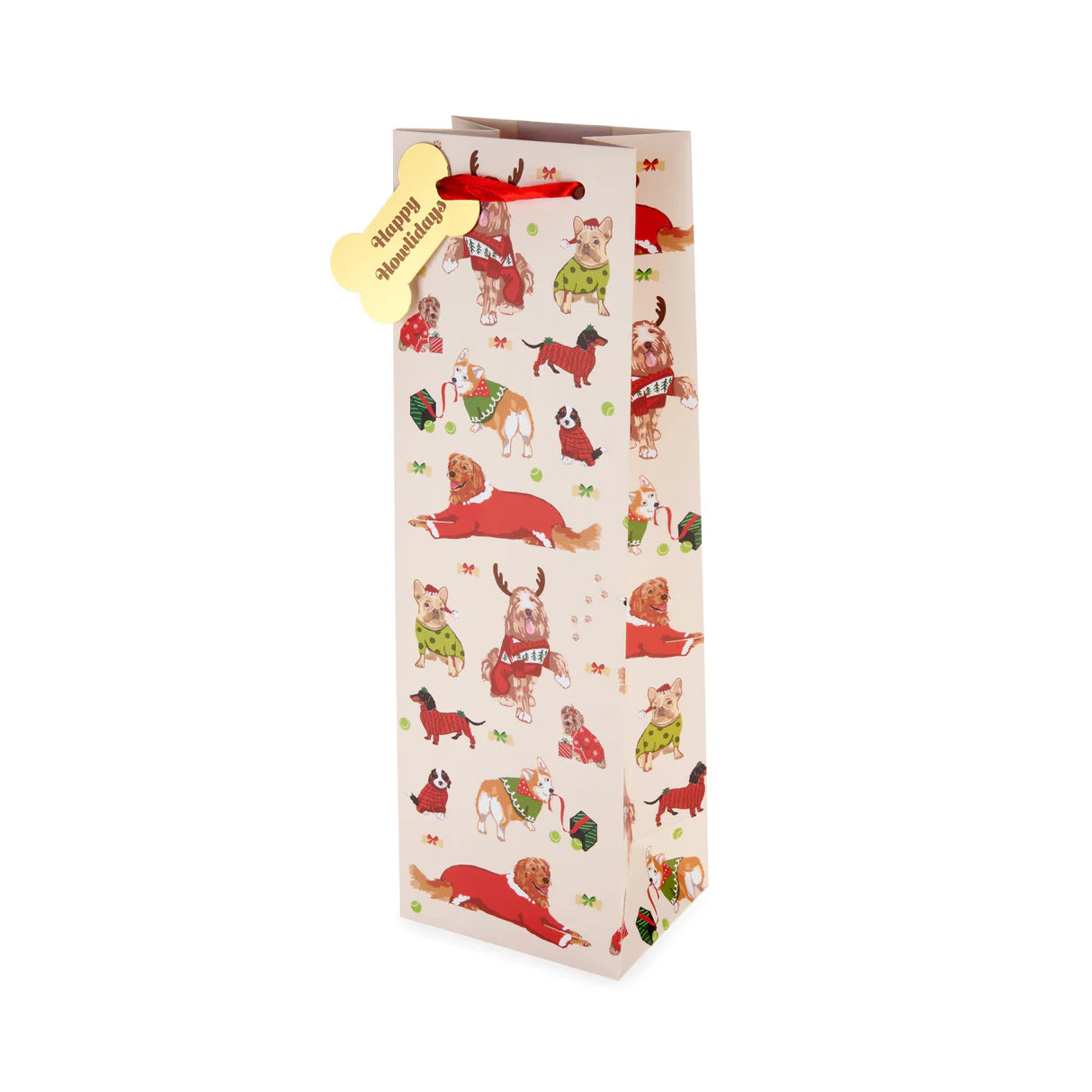 Holiday Dog Single-bottle Wine Bag by Cakewalk 1ct