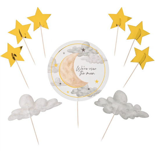 Over The Moon Paper Cake Topper Kit