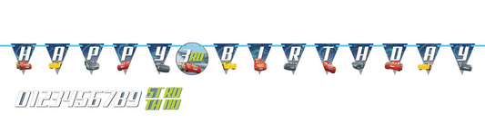 Disney Cars 3 Happy Birthday Add An Age Jumbo Letter Banner 1ct