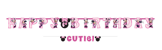 Disney Minnie Mouse Forever Personalized Happy Birthday Jumbo Letter Banner Kit 2ct