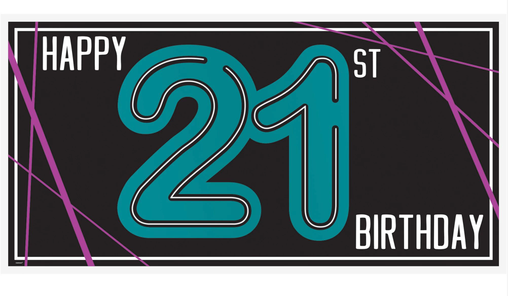 Finally 21 Happy Birthday Horizontal Banner 1ct