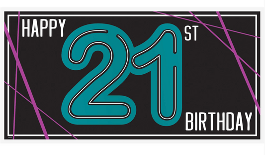 Finally 21 Happy Birthday Horizontal Banner 1ct
