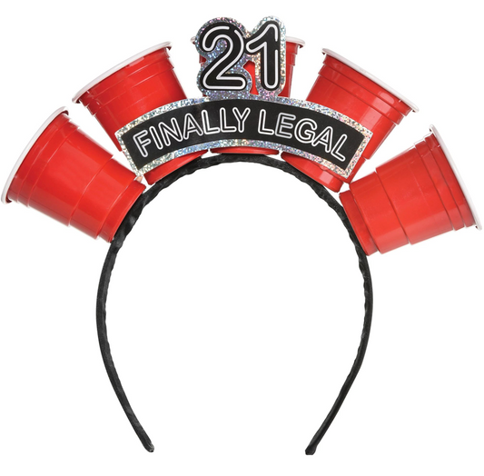Finally 21 Birthday Shot Glass Headband 1ct