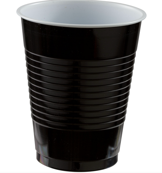 Jet Black 18 oz Plastic Cups 50ct