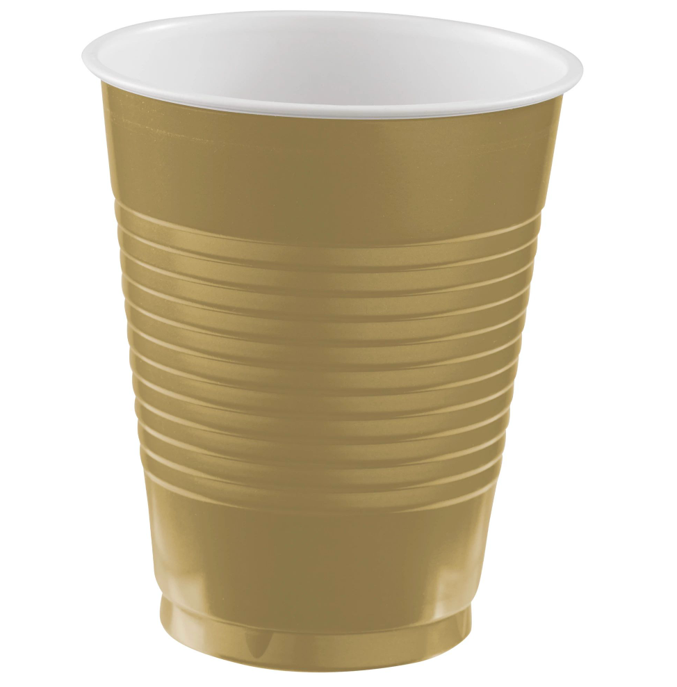Gold 18 oz Plastic Cups 50ct