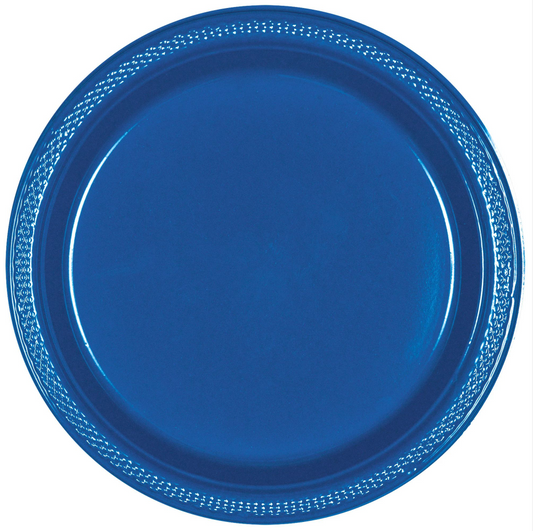 Bright Royal Blue 7 inch Plastic Plates 20ct