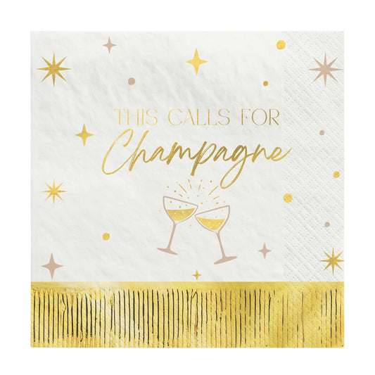 New Years Eve Golden Soiree Beverage Napkin 16ct