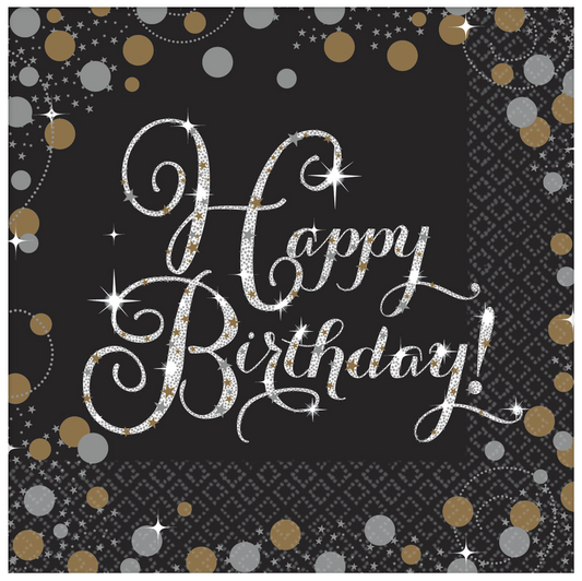 Sparkling Celebration Happy Birthday Beverage Napkins 16ct