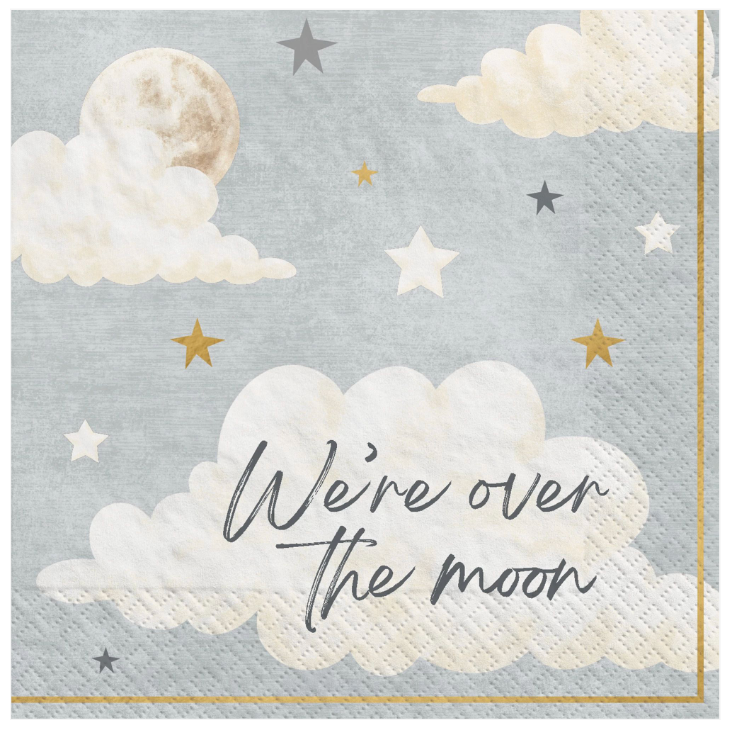 Over The Moon Beverage Napkins 16ct