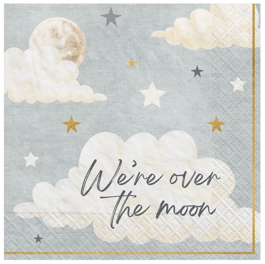 Over The Moon Beverage Napkins 16ct