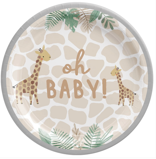 Soft Jungle Round Plates 7 inch 8ct