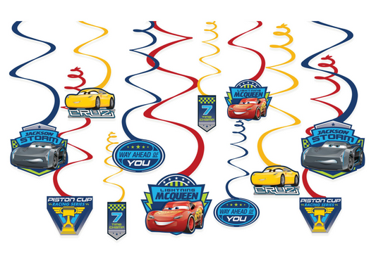 Disney Cars 3 Swirl Decoration 12ct
