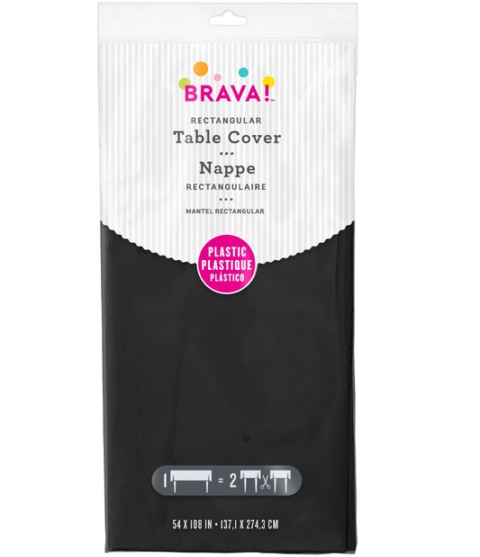 Plastic Table Cover Jet Black 54 inch x 108 inch 1ct