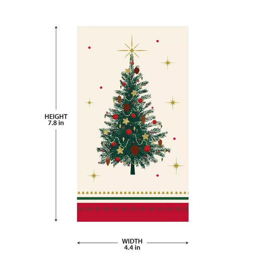 Christmas Elegant Evergreen Guest Towel 16ct