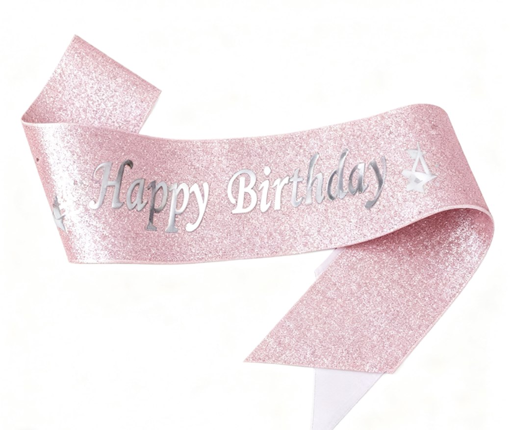 Pink Happy Birthday Sash