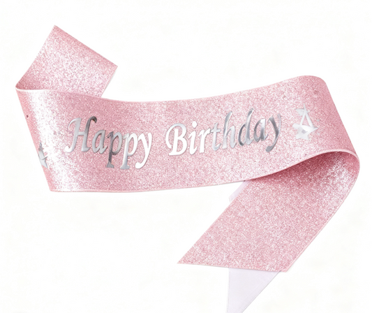 Pink Happy Birthday Sash
