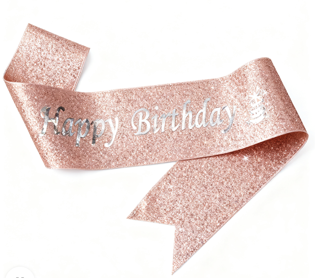 Rose Gold Happy Birthday Sash