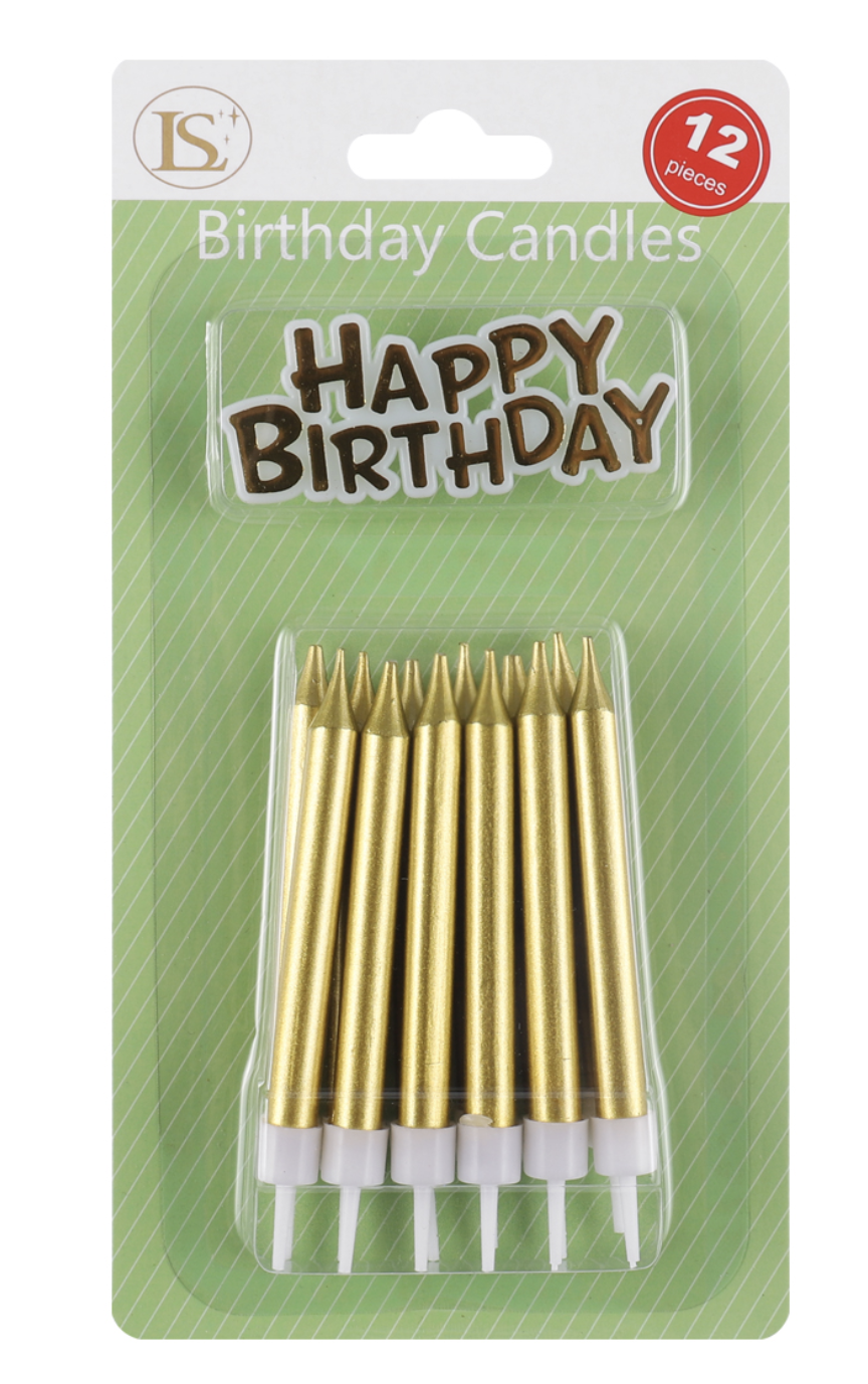 Gold Birthday Candle Set