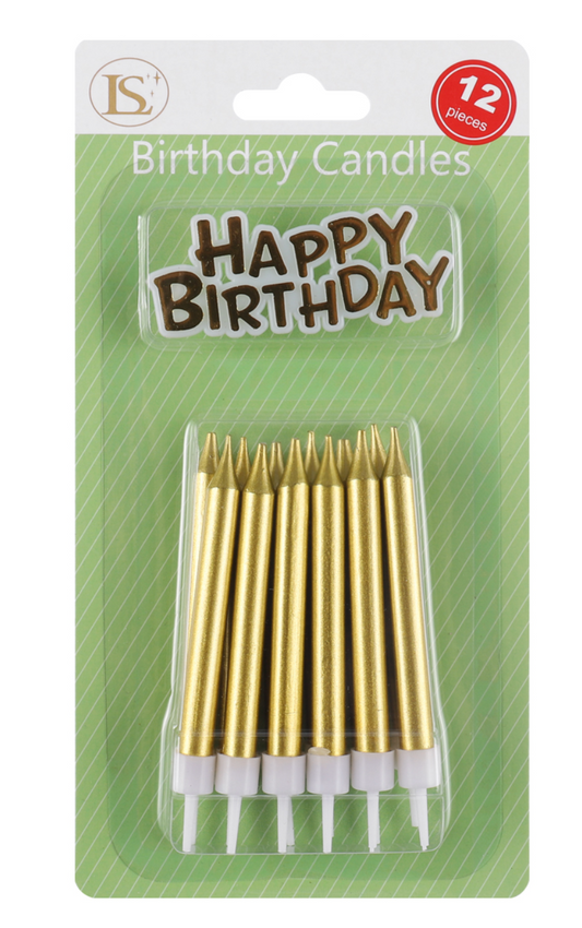 Gold Birthday Candle Set