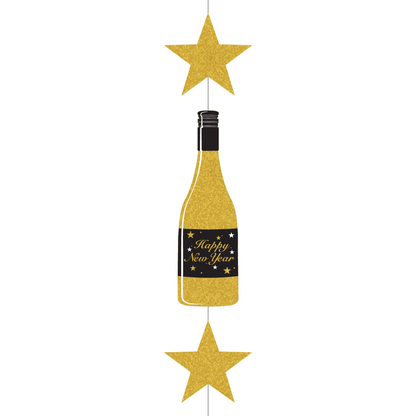 New Years Eve Hanging Champagne Bottle Decoration 1ct