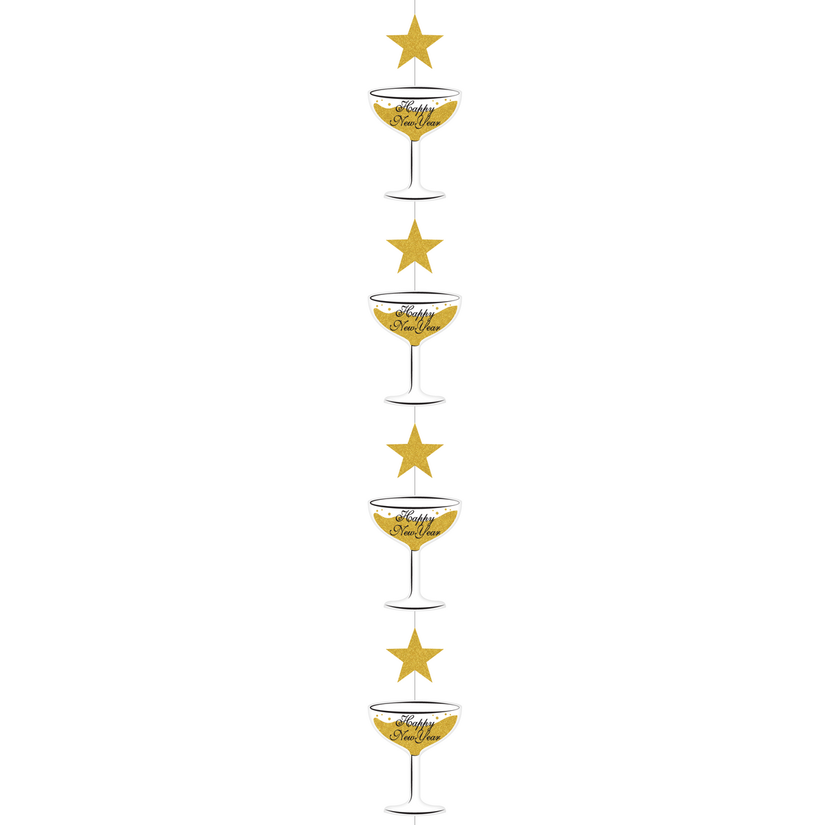New Years Eve Hanging Champagne Glass Decoration 1ct