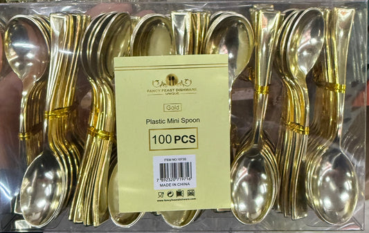 Mini Dessert Spoon Gold 100ct