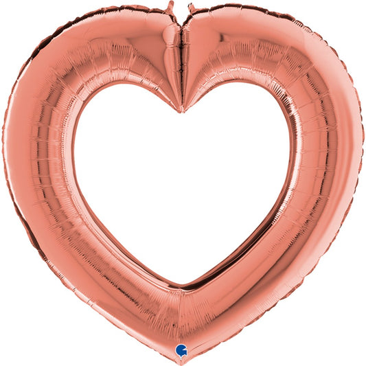 Grabo Rose Gold Link Heart 41in Foil Balloon