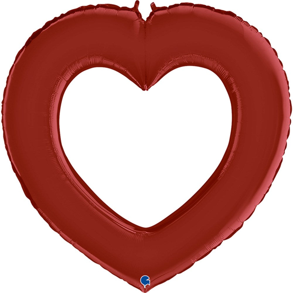 Grabo Red Satin Link Heart 41in Foil Balloon