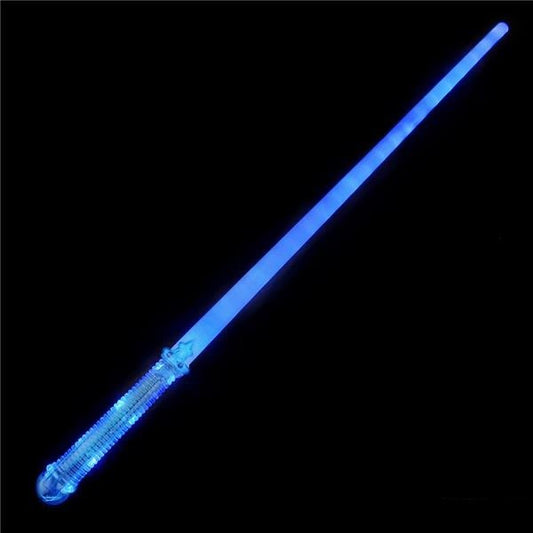 28-inch glowing blue light sword with textured grip handle and illuminated blade.