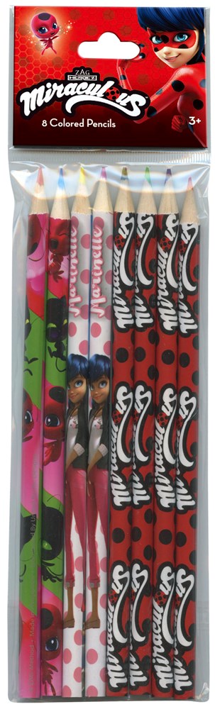 Lápices de colores Miraculous Ladybug 8pk