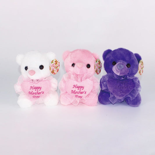 Motherday Bear 6ines 3 color asst